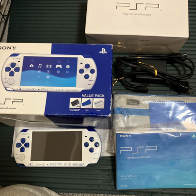 その他 PSP3000 White/BLue Sony PlayStation PSP 3000 Handheld Portable System, WiFi