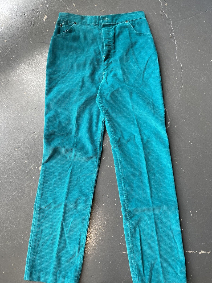 Vintage 70s Wrangler Corduroy Flared Pants Teal Scoville