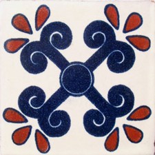  C049 Mexican Tile sample Ceramic Handmade 4x4 inch, GET MANY AS YOU NEED  