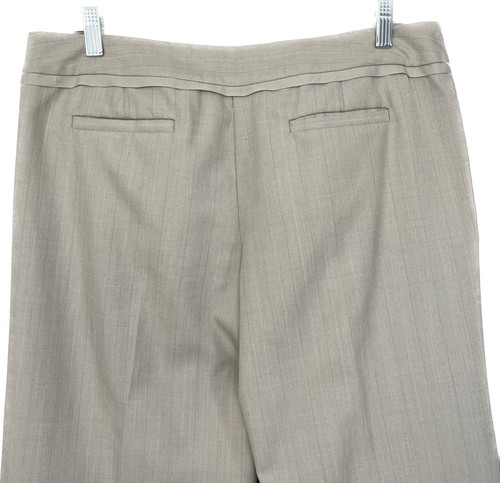 To The Max Wide Leg Trousers Pants Neutral Beige Pinstripes Size 12 Pockets - Picture 5 of 10