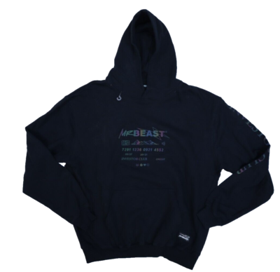 Mr Beast Investor Club Reflective Black Pullover Hoodie Sweatshirt Adult M  | eBay