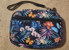 Cosmetic/Carrying Case Butterfly and Flowers