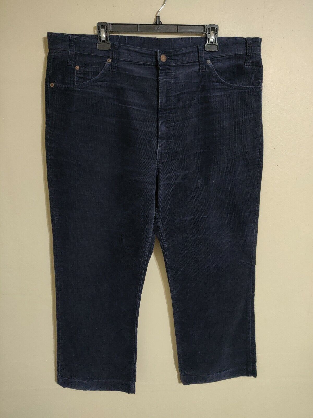 Vintage Levi's 517 1517 Made in USA Navy Blue Corduroy Pants 