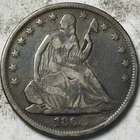 1864-S 50c Seated Liberty Half Dollar. Attractive Circulated Details, Damage
