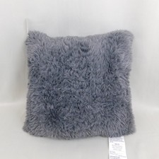 Mainstays 17" High Pile Faux Fur Square Throw Pillow - Charcoal C731