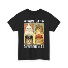Same Cat Different Hat Funny Political Meme Sarcastic Humor Gift Unisex T-Shirt
