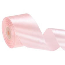 24 Yards 2" Wide Satin Ribbon Single Face Solid Fabric Ribbon, Light Pink