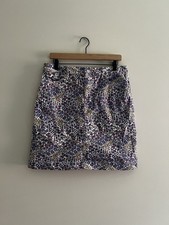 Talbots Women s Floral Skirt Size 8 Purple White A-Line Knee Length Cotton