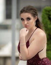 Burgundy Sequin Formal Gown - Prom/Homecoming/ Evening Dress - Size