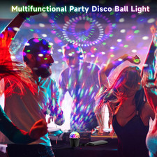 Portable Mini Disco Ball Light for Party, RGB DJ Strobe Light with Remote Con...