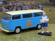 Greenlight VW SUMMER FESTIVAL Volkswagen TYPE 2 BUS & figure✰blue/cream✰loose