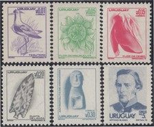 Uruguay 947/52 1976 Series Antique Artigas Flower Tip Of Spear MNH