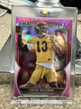 2022 Bowman University Chrome - Caleb Williams #50 Pink Refractor (RC) Chrome.