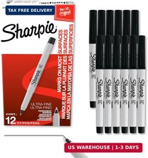 Permanent Markers, Ultra Fine Tip, Black, 12 ...