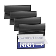 Set of 5  Sturdy  Elegant Black Aluminum Wall Mount 5 packs Curved Sign Holder