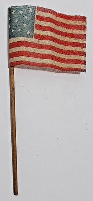 Vtg 13 Star American Parade Flag 1876 Centennial Gauze NOS Attic Find lot D