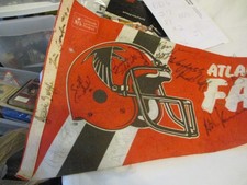 ATLANTA FALCONS TEAM AUTOGRAPHED PENNANT JESSIE TUGGLE AND MORE FROM THE 90'S