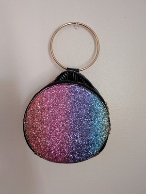   SASHA NEW YORK GLITTER RAINBOW ROUND CROSSBAG/ Clutch Women's Purse