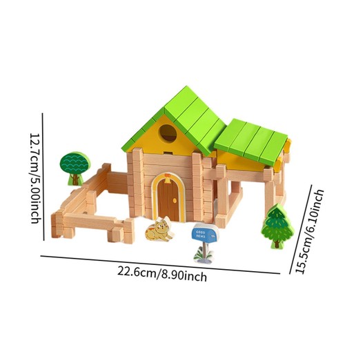 Wooden Building Blocks Mortise and Tenon Stacking Blocks for Children Gift - Picture 4 of 6