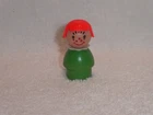 Fisher Price Little People Vintage Wood Head Body Green Red Hair Girl Freckles