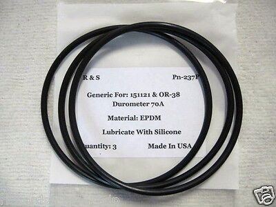 Three O-rings R&S Part #237P, Pentek 151121, OR-38, 34202027 / FDA NSF61