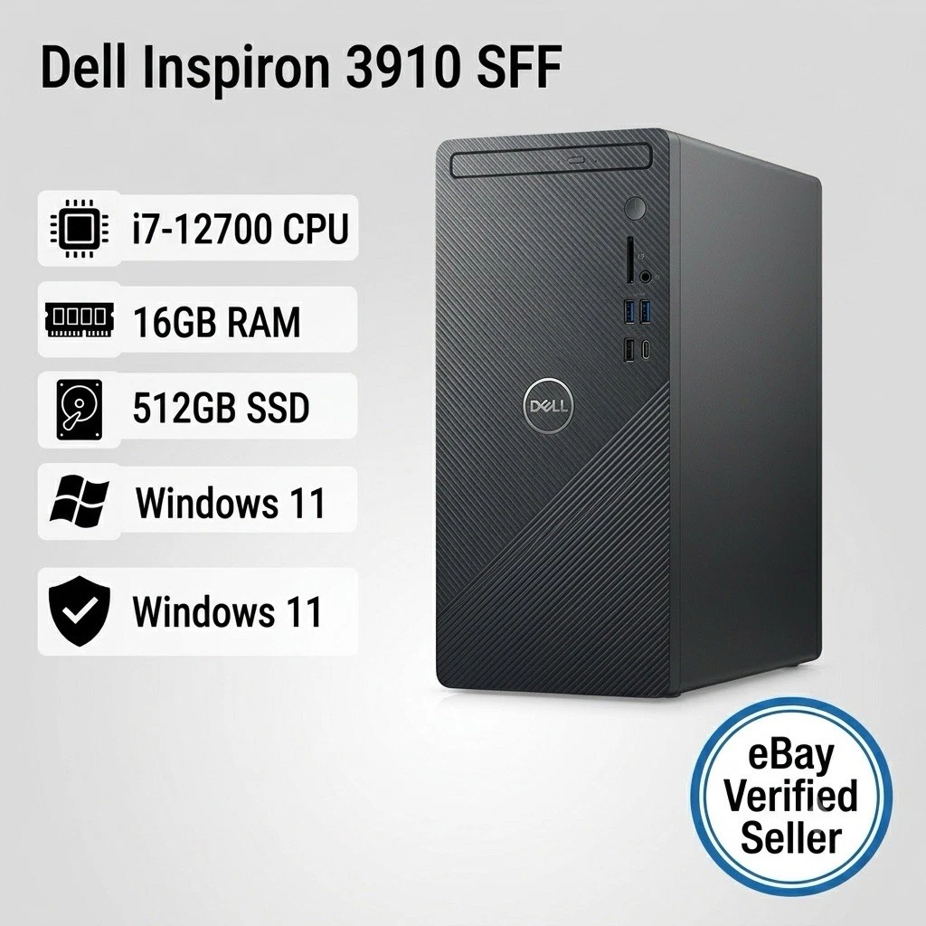 Office入りDell Inspiron 3910 Core i7 16GB Dell Inspiron 3910 Desktop Intel i7-12700 16GB RAM 512GB SSD