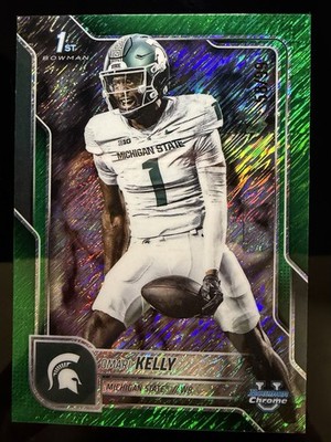 2025 Bowman Chrome U - Omari Kelly #38 Green Shimmer Refractor 58/99 (RC)