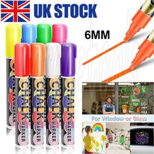 8x Liquid Chalk Markers Pens For AD Blackboard Black Signs Chalk Board LED Glass