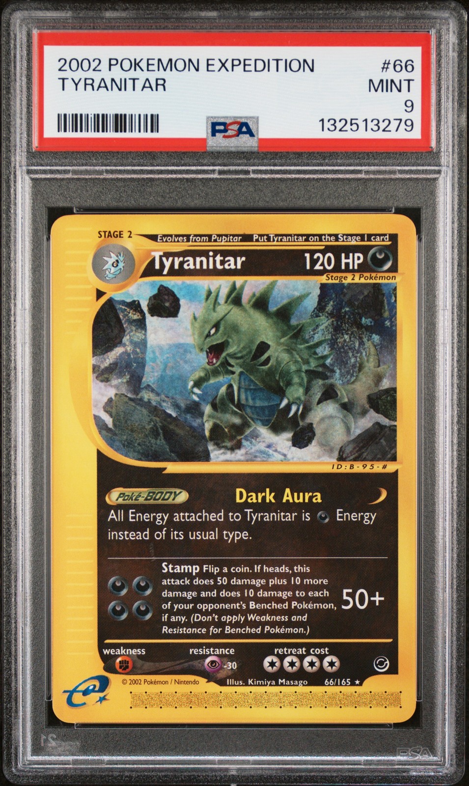 2002 POKEMON EXPEDITION #66 TYRANITAR PSA 9