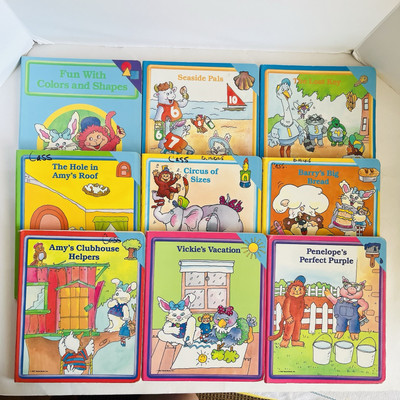 Lot 9 Early World of Learning Vintage 1987-89 Preschool Interactive Board Books