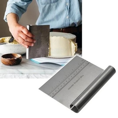 Stainless Steel Dough Scraper Cutter Bench Tool Pizza Pastry Cake Baking