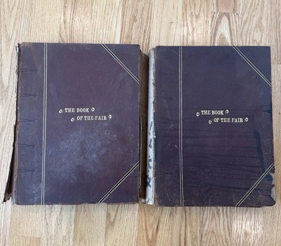 1893 Book of the Fair Bancroft 2 Vol Set Chicago Worlds Fair Antique