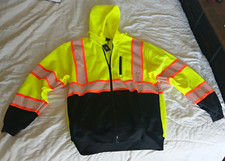 Ergodyne Hi-Vis Reflective Full-Zip Hooded Work Jacket, Yellow/Black, L