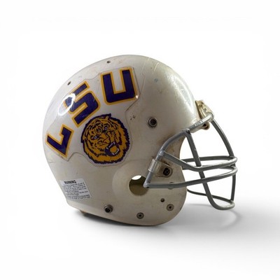 Vintage LSU Tigers Full Size Football Team Game Helmet Schutt White Made In USA