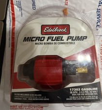 Edelbrock Micro Fuel Pump Gasoline 30 Gph 2-3.5 Psi 12v With Filter 17303