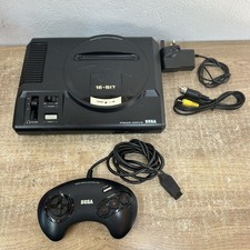 Sega Mega Drive Black Console - Power Supply Included Tested Working