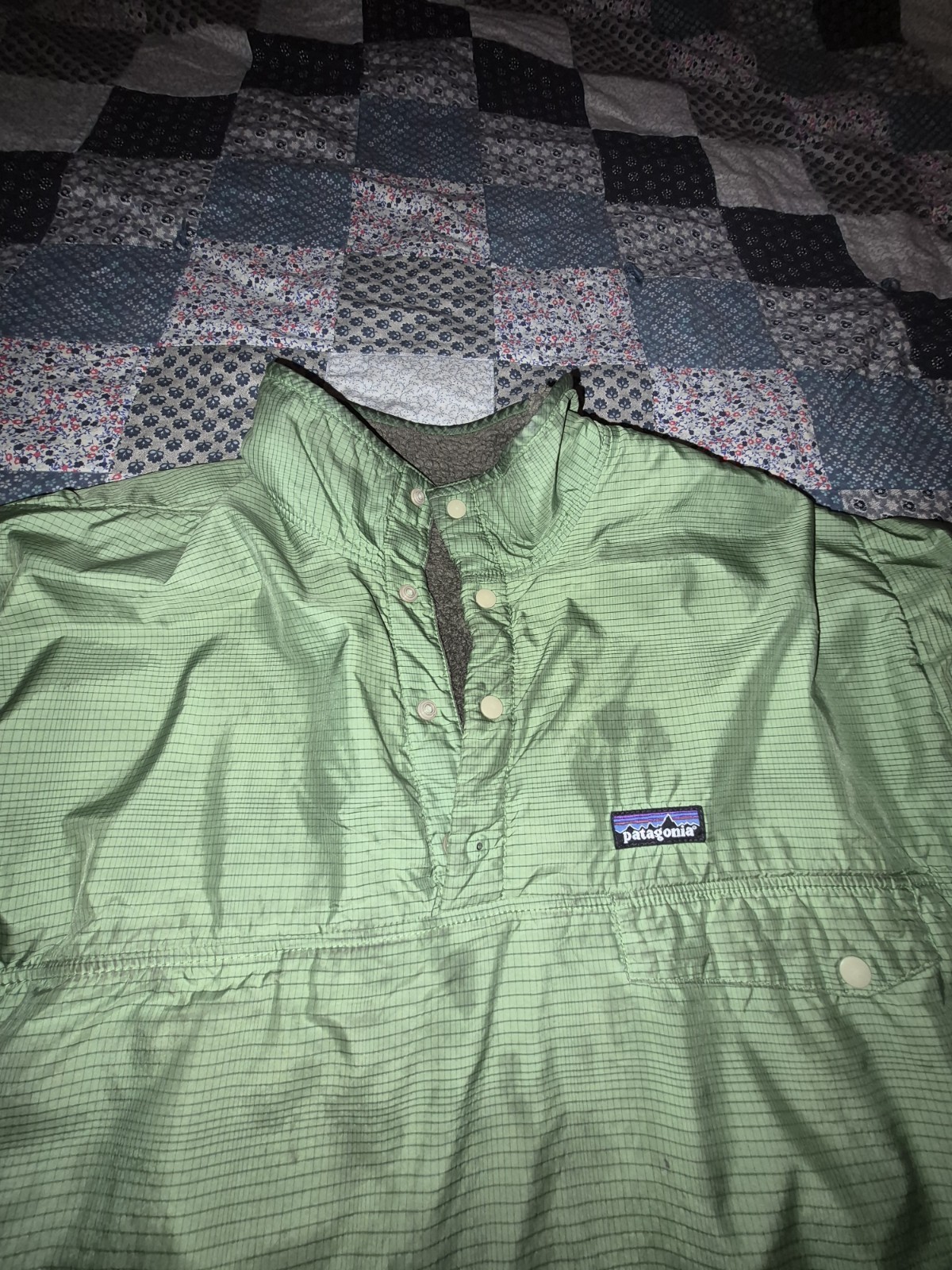 Patagonia Green Pullover Jacket Fleece Reversible - image 5