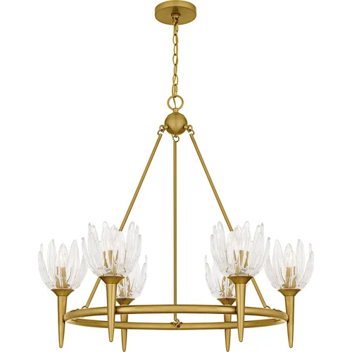 Quoizel Shea 6Light Chandelier, Brushed Gold/Glass - SHA5032BRG - Picture 1 of 1