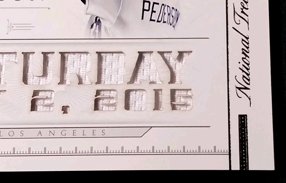 2015 National Treasures Joc Pedersen RC Timeline Materials #2 Rookie Relic /25 - Image 3 of 4