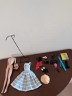 Vintage 1960's Barbie And Ken Accessories And A Dress -Doll Stand , Shoes ( Ken)