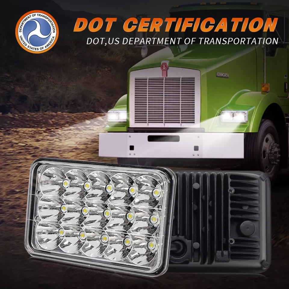 4pcs 4x6" LED Headlights Hi/Lo Beam DOT Fit For Chevrolet Camaro Z28 1982-1992 Foto 2 de 4