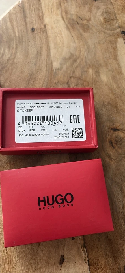 Centros de gemelos Hugo Boss azul y plata esmalte cromado (precio de venta sugerido por el fabricante 150 GBP) NUEVOS EN CAJA Foto 2 de 4