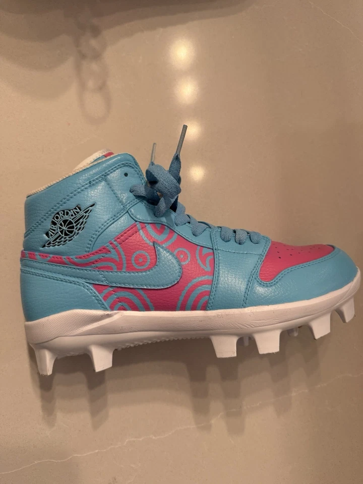 "Cotton Candy Paisley" JORDAN 1 RETRO CLEATS SIZE MENS 7.5 US - Image 4 of 4