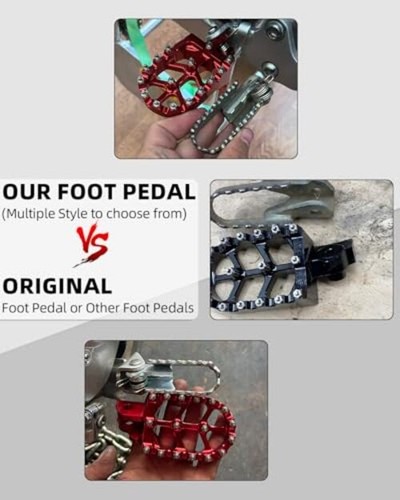 Dirt Bike Foot Pegs,CNC Rest Pedal Footpegs for CR125 CR250 02 Small Red - Picture 3 of 6
