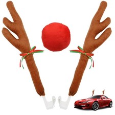 Reindeer Antlers for Cars, Car Reindeer Antlers  Nose, Christmas Car Decorat...