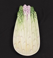 Vintage Ceramic Majolica Asparagus Serving Dish 10.6” Made In Italy