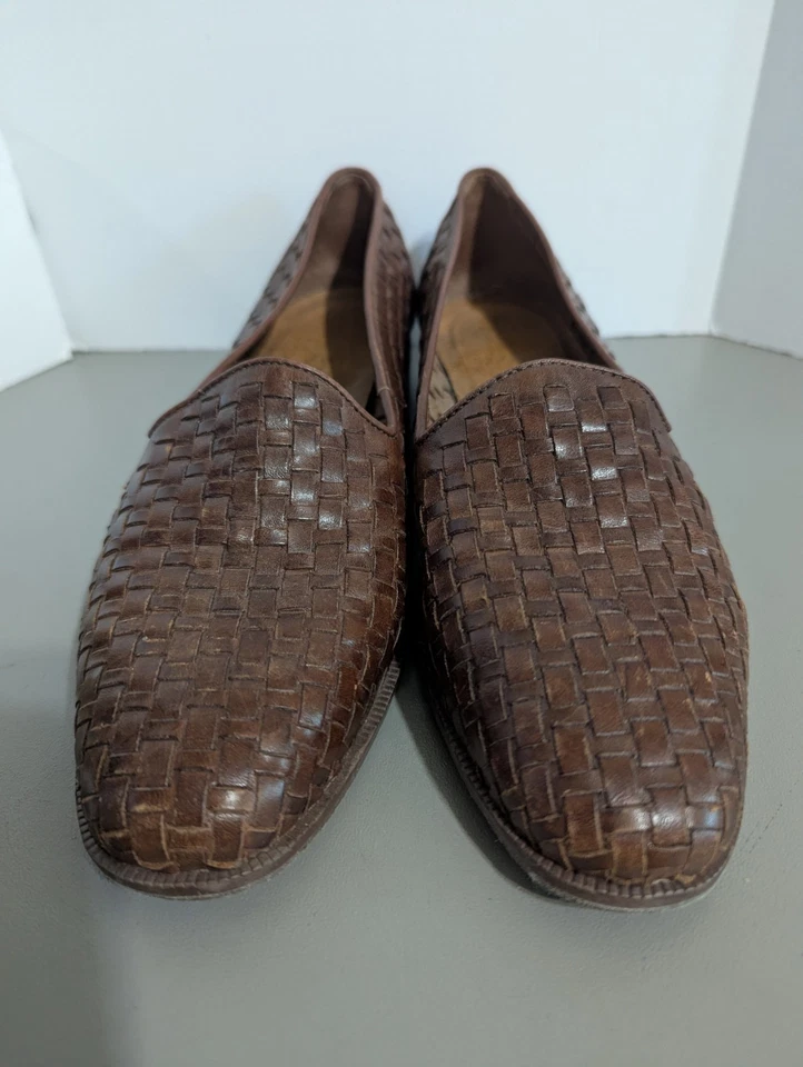 Mocasines Cabin Creek para mujer talla 7M tejido canasta, marrón. Foto 2 de 4