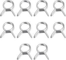 uxcell Double Wire Spring Hose Clamp, 20pcs 304 Stainless Steel 7mm, Silver