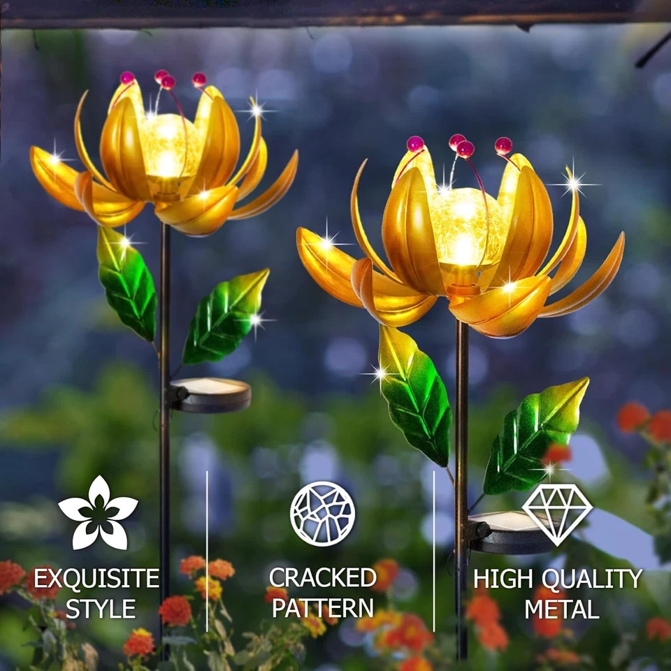 Waterproof Solar Wind Spinner with Crackle Glass Globe for Outdoor Charm - Image 4 of 4