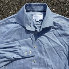 Charles Tyrwhitt Men's Blue Check Classic Fit Non-Iron Long Sleeve Shirt